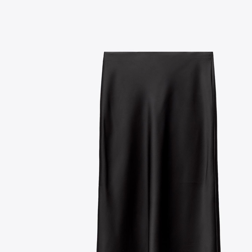 Elegant Black Satin Skirt